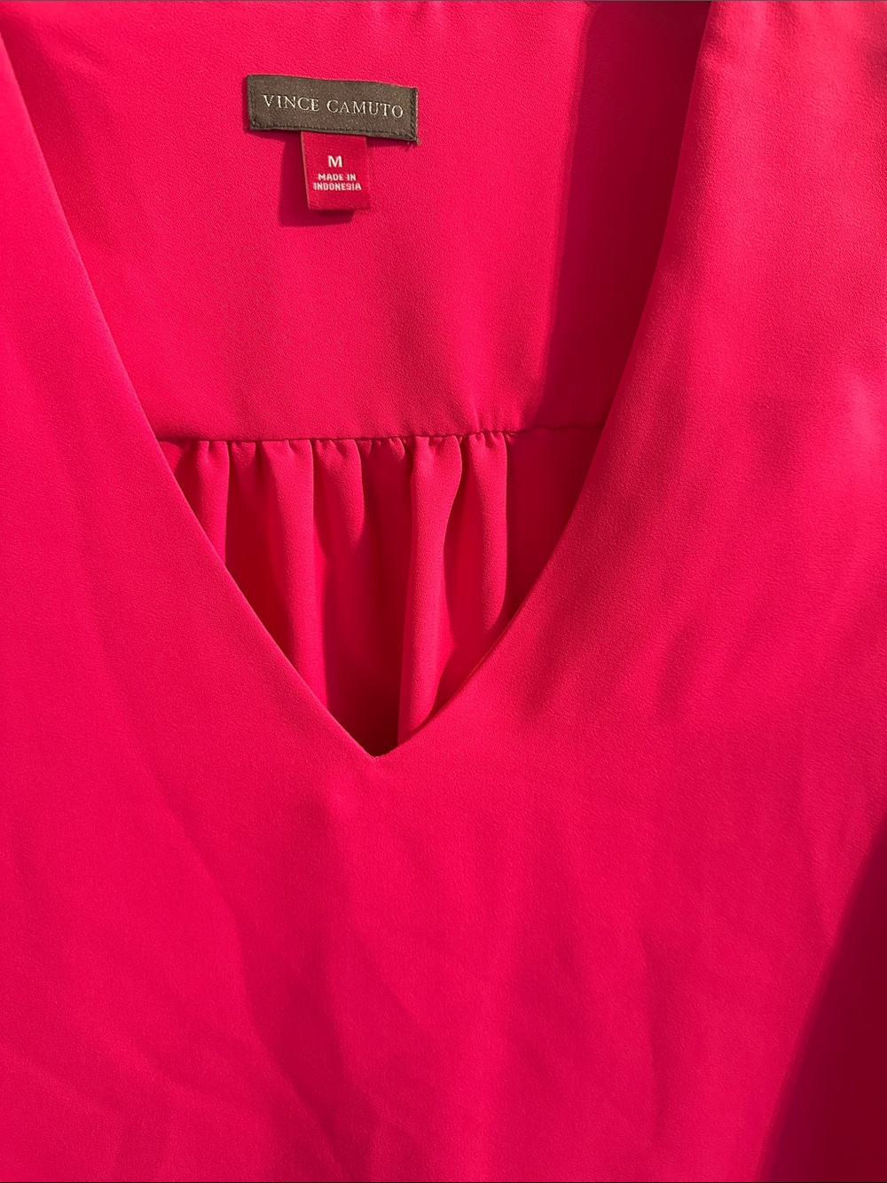 Vince Camuto Fuchsia V-Neck Ruffle Sleeve Blouse - Picture 3 of 11